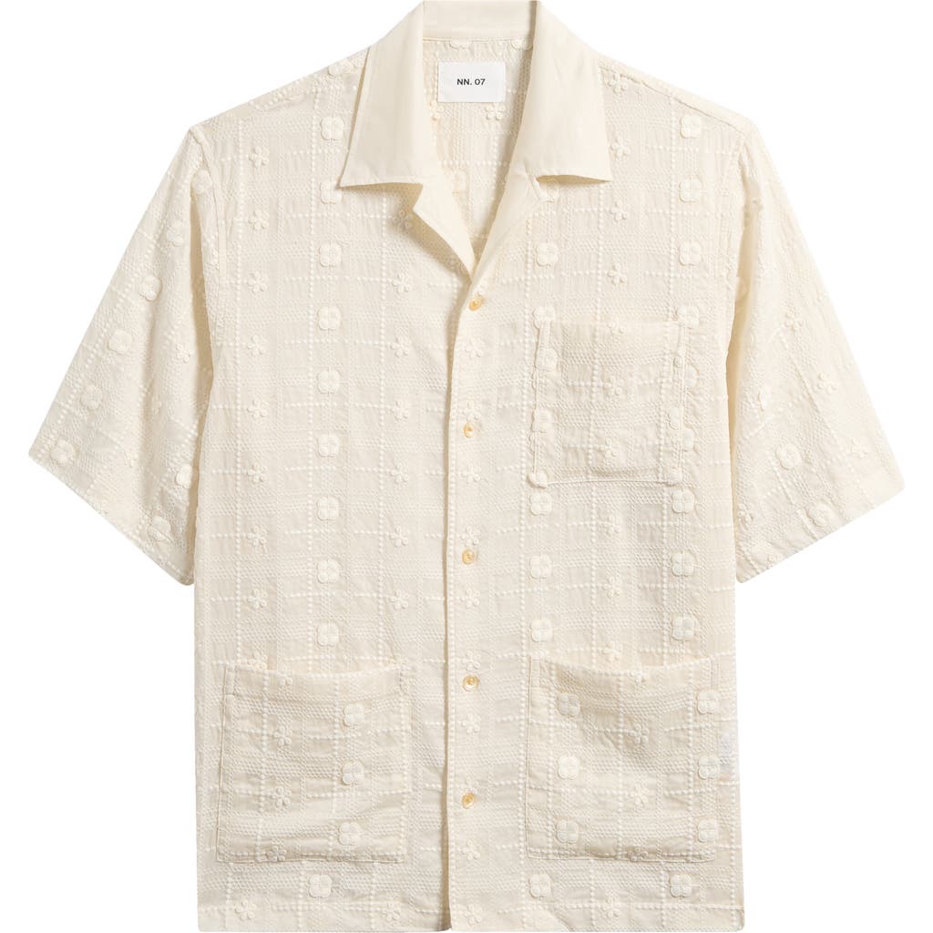Nn07 Ben 5026 Textured Short Sleeve Button-up Shirt
