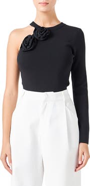 Endless Rose Rose One Shoulder Rib Top