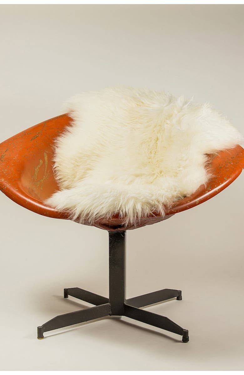 NATURAL Milan Genuine Sheepskin Shearling Throw 24" x 36", Alternate, color, Ivory