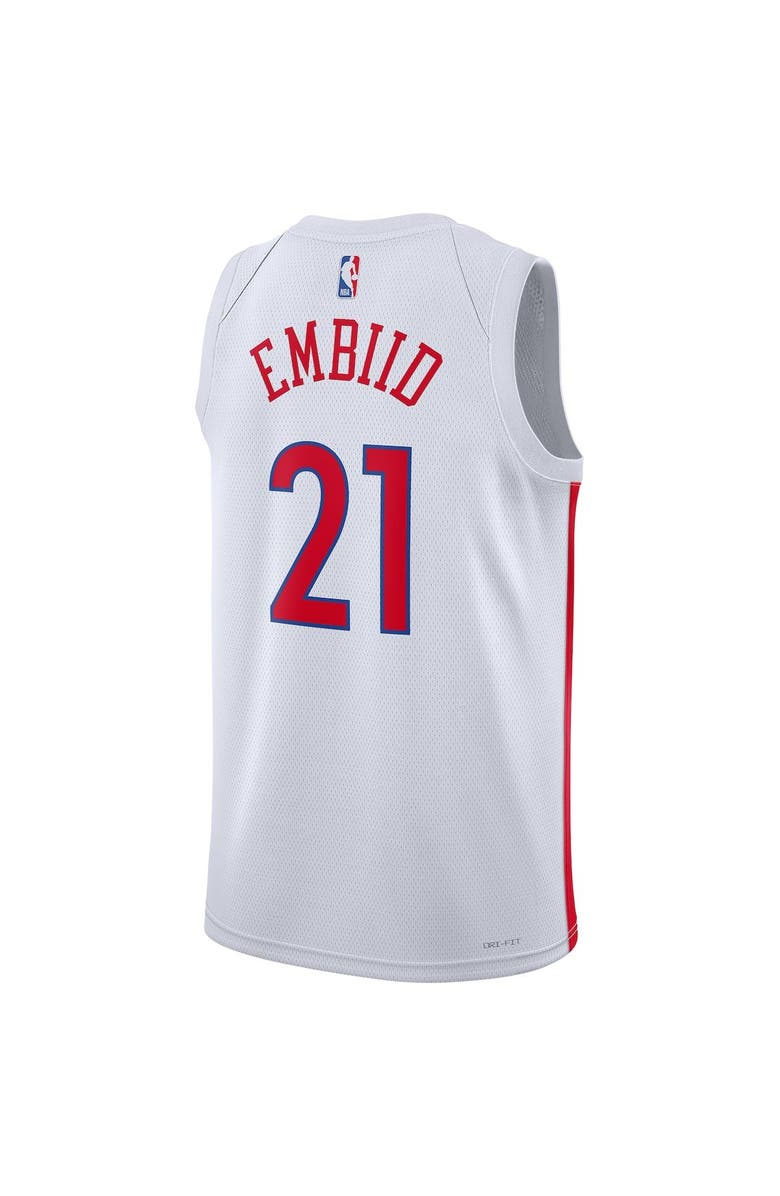 Nike Unisex Nike Joel Embiid White Philadelphia 76ers 2022/23 Swingman Jersey - City Edition, Alternate, color, 