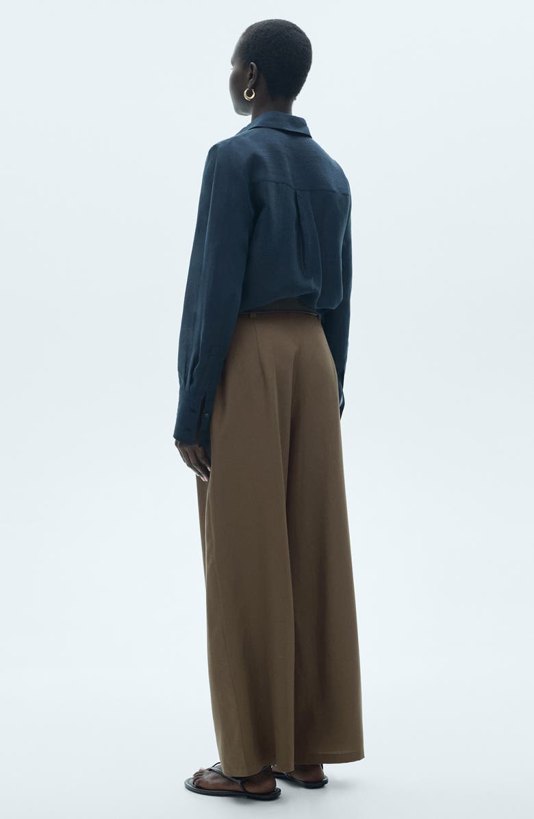 MANGO Pleated Wide Leg Pants, Alternate, color, 