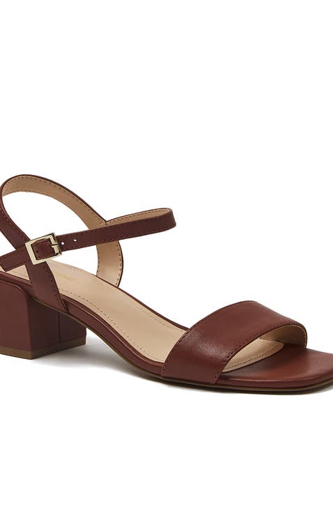 Essential Leather Block Heel Sandals
