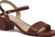 Lands' End Essential Leather Block Heel Sandals