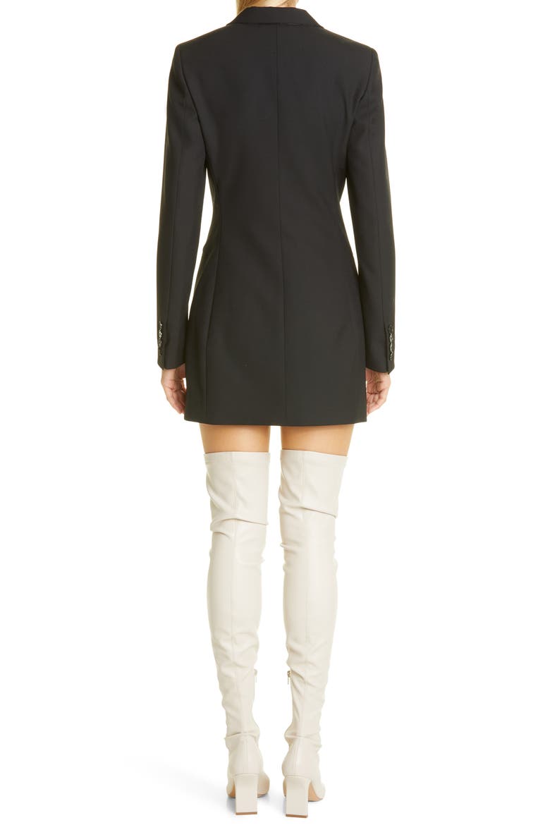 Double Breasted Wool Blazer Dress, Alternate, color, BLACK