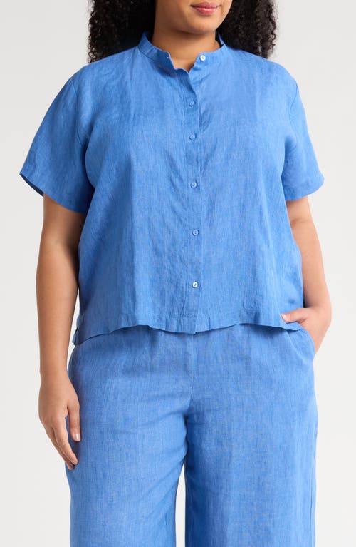 Eileen Fisher Organic Linen Button-up Shirt In Ultma
