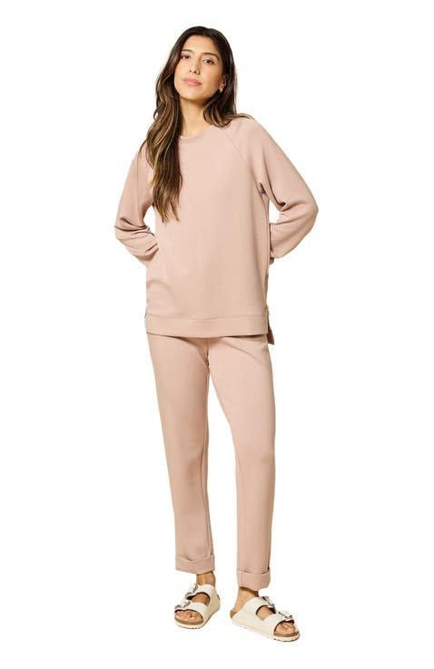 Athleisure Crewneck and Crop Pant Set