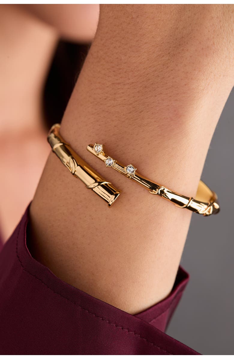 Alex and Ani Harry Potter Hermione Wand Bypass Cuff Bracelet, Alternate, color, Gold