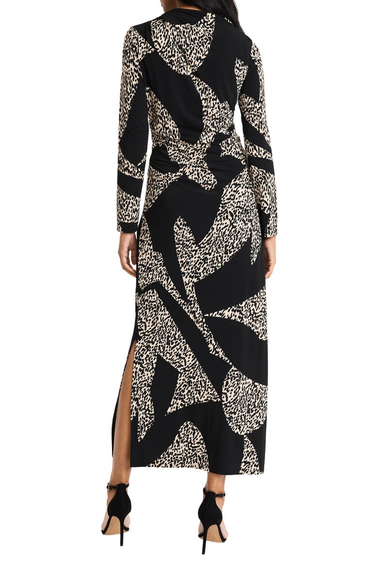 Colorblock Long Sleeve Maxi Dress, Alternate, color, BLACK CREAM