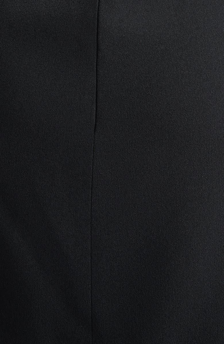 Saint Laurent Crystal Belt Long Sleeve Open Back Minidress, Alternate, color, Noir