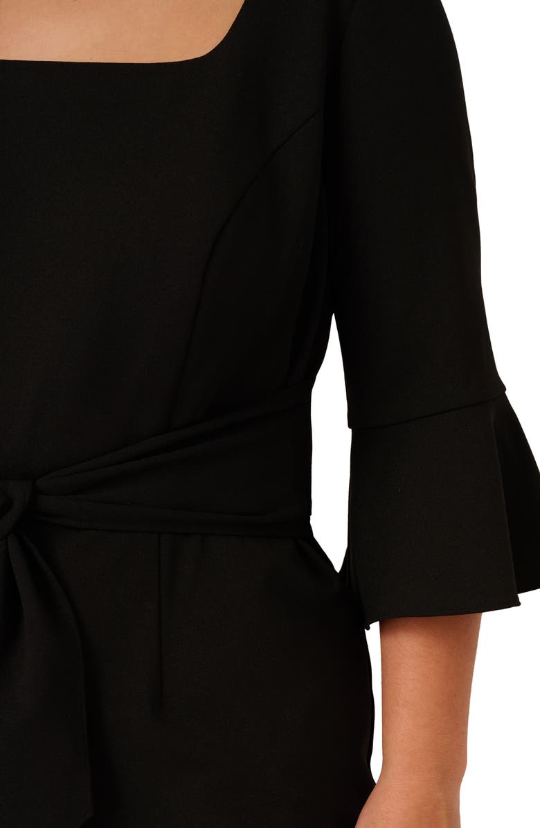 Adrianna Papell Tie Front Wide Leg Crepe Jumpsuit, Alternate, color,