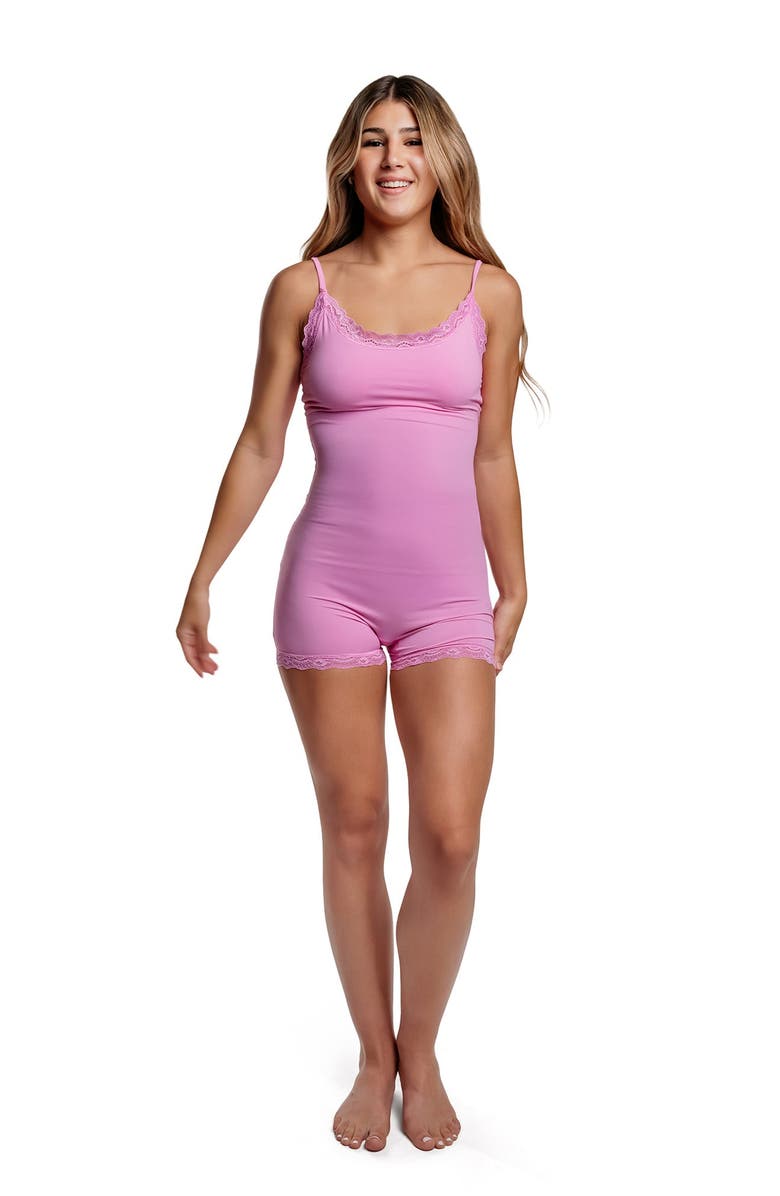 Cheeky Cherry Leakproof Ultra Smooth Lace Romper Liner, Main, color, Rosie