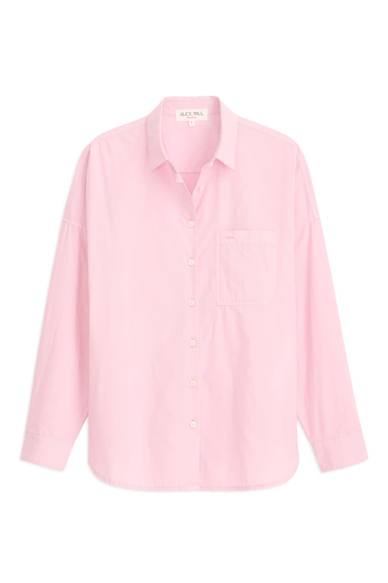Paper Cotton Button-Up Shirt, Alternate, color, PINK DHALIA