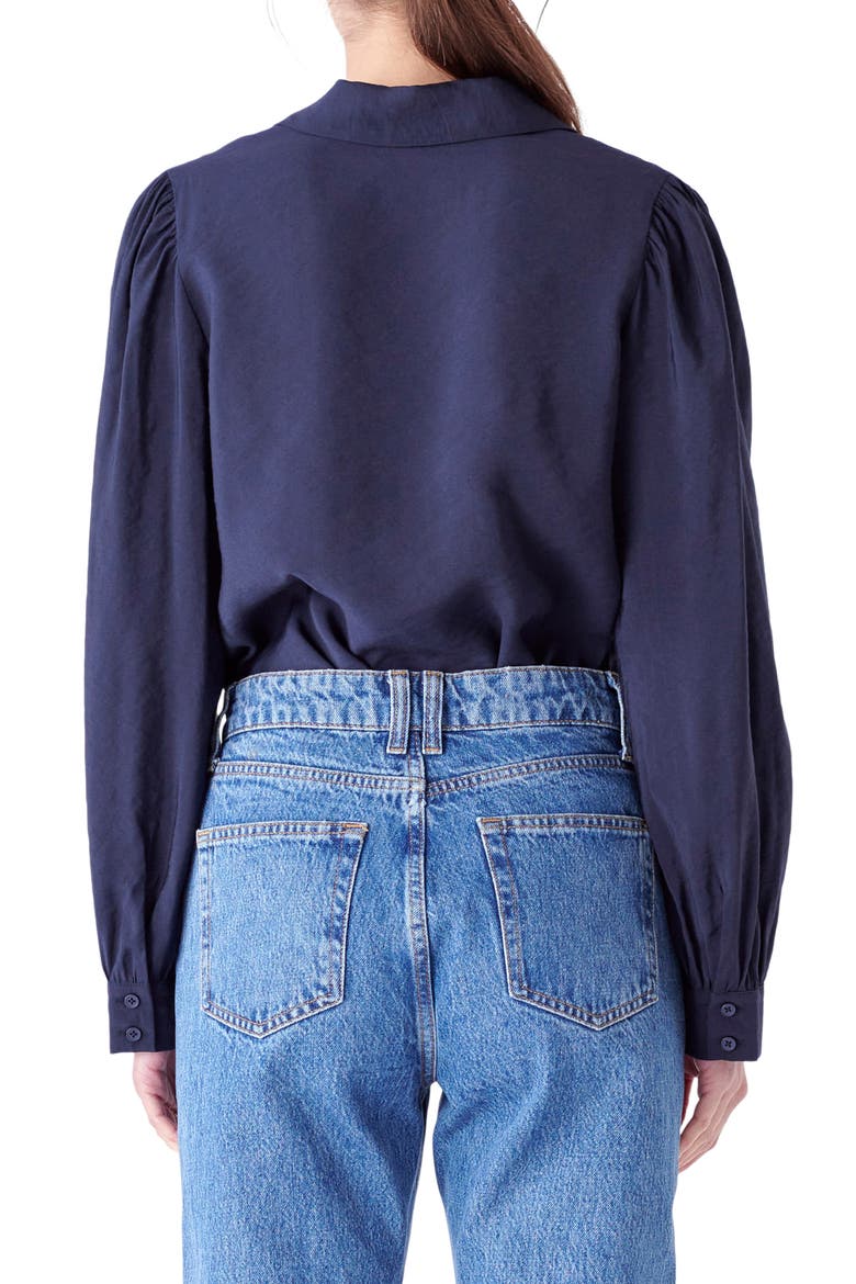 Scallop Collar Shirt, Alternate, color, NAVY