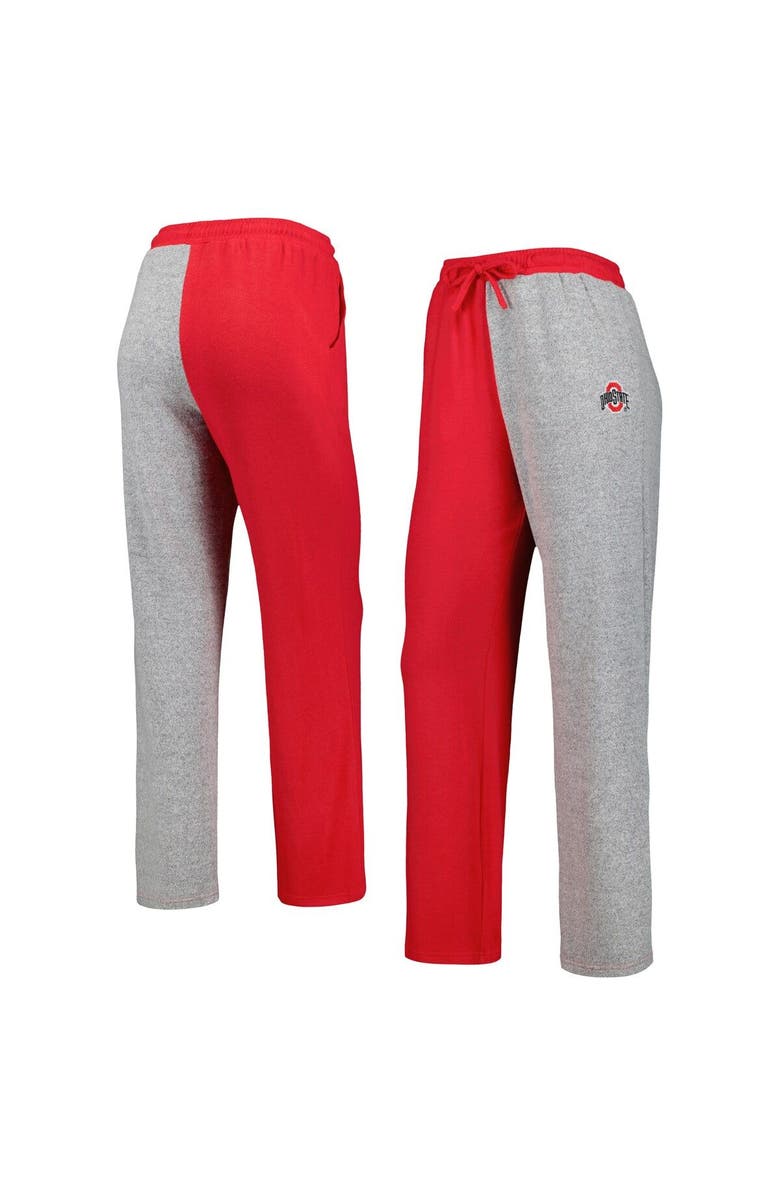ZOOZATZ Women's ZooZatz Scarlet/Gray Ohio State Buckeyes Colorblock Cozy Tri-Blend Lounge Pants, Main, color, 