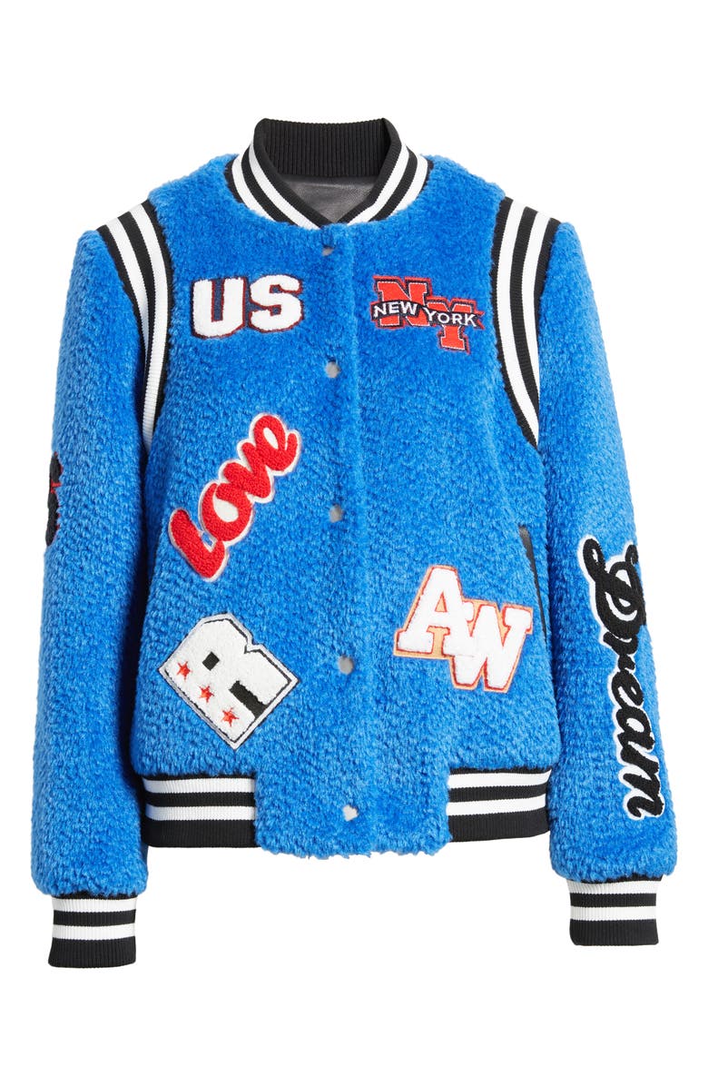 AZALEA WANG Welcome Faux Shearling Bomber Jacket, Alternate, color, 