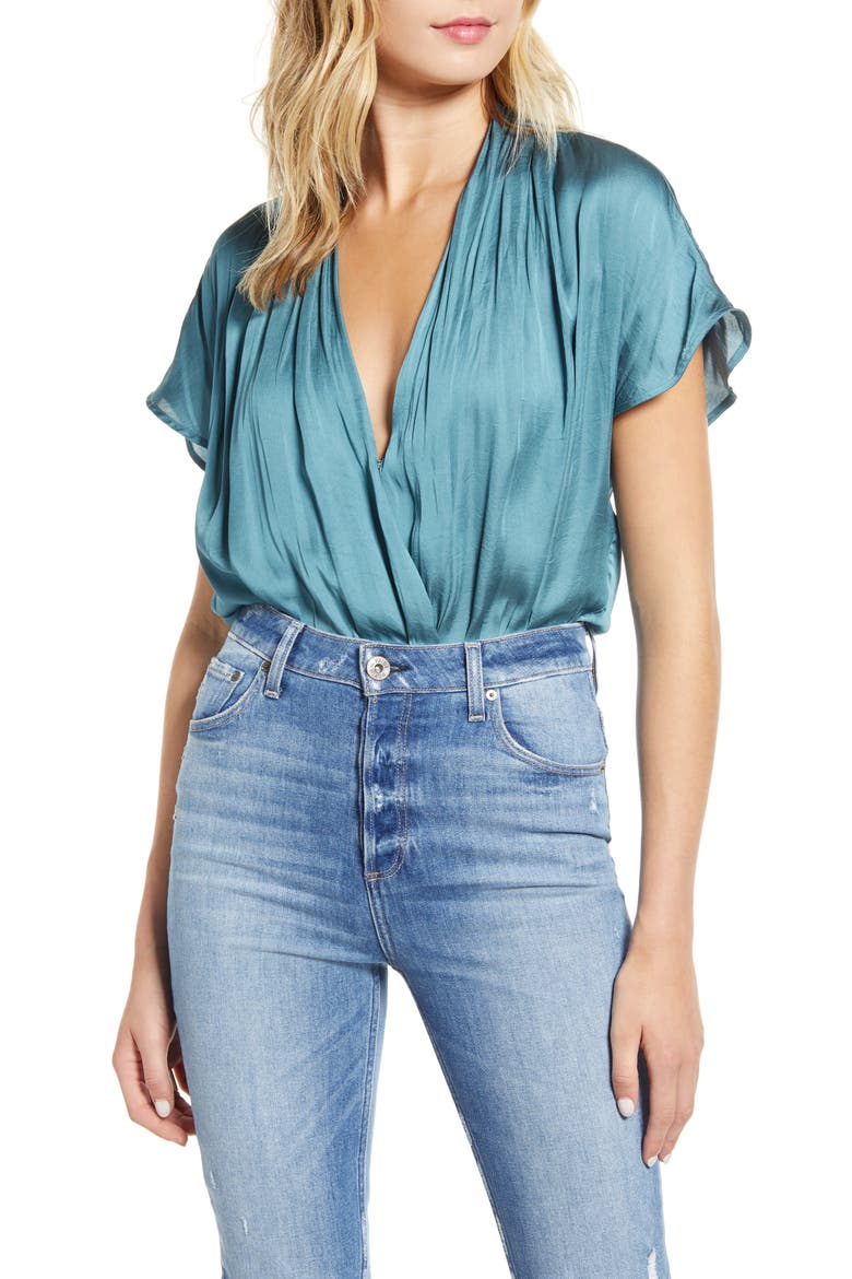 Dijon Surplice Bodysuit, Main, color, ATLANTIC