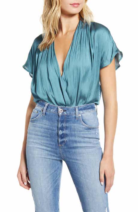 PAIGE Dijon Surplice Bodysuit