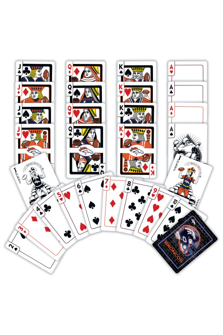 Denver Broncos Neon Playing Cards, Alternate, color, Multicolor