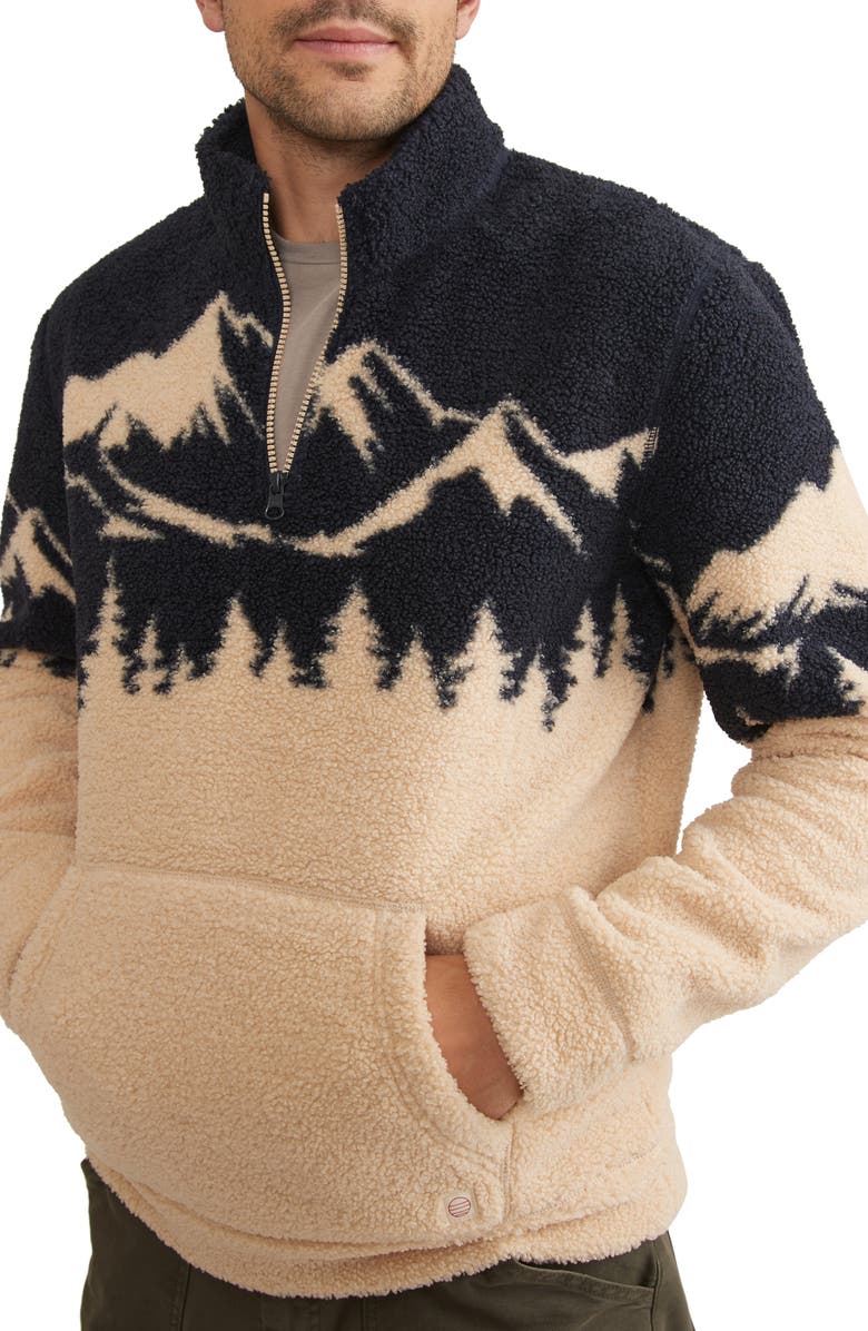 Marine Layer Archive Andes High Pile Fleece Quarter Zip Top, Alternate, color,