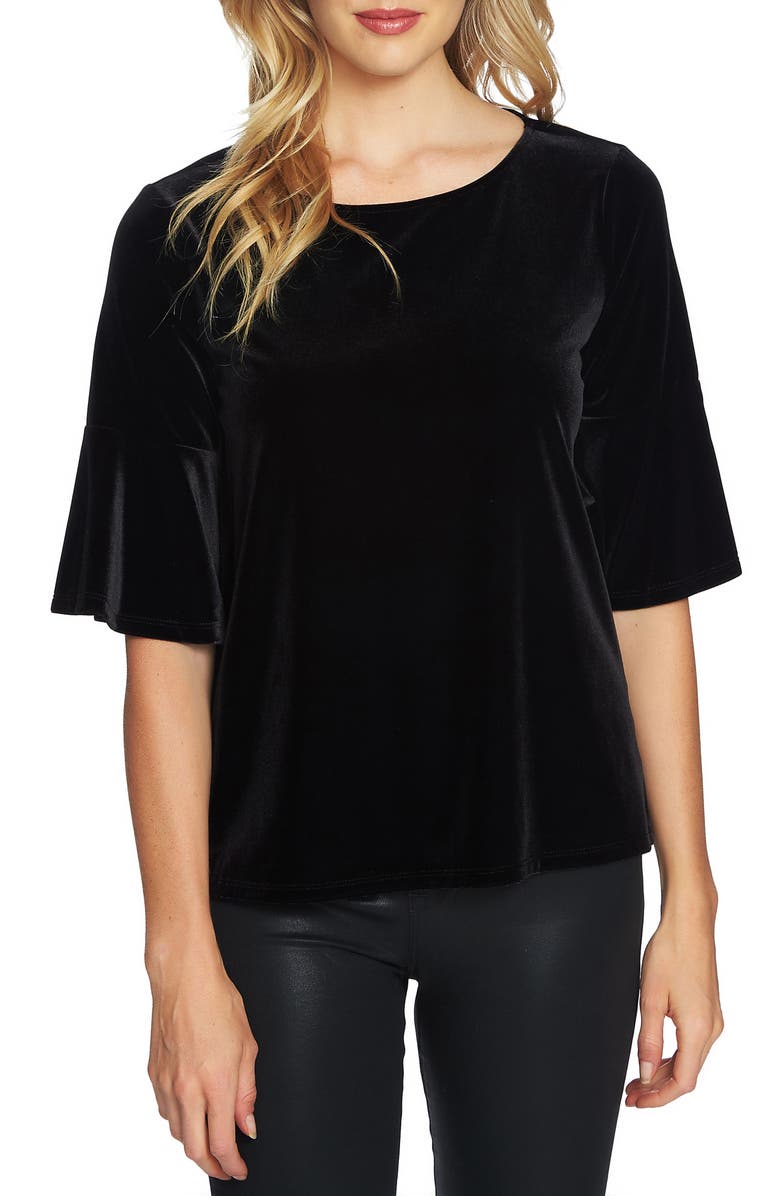 CeCe Bell Sleeve Velvet Top, Main, color, 