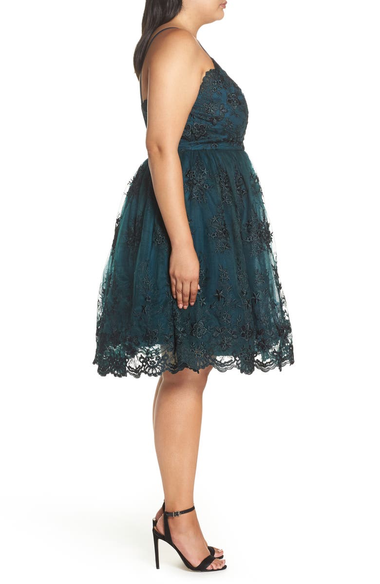 Chi Chi London Embroidered Fit & Flare Dress, Alternate, color,