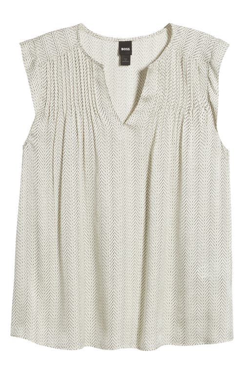 Hugo Boss Boss Binalli Top In Soft Cream Chevron Print