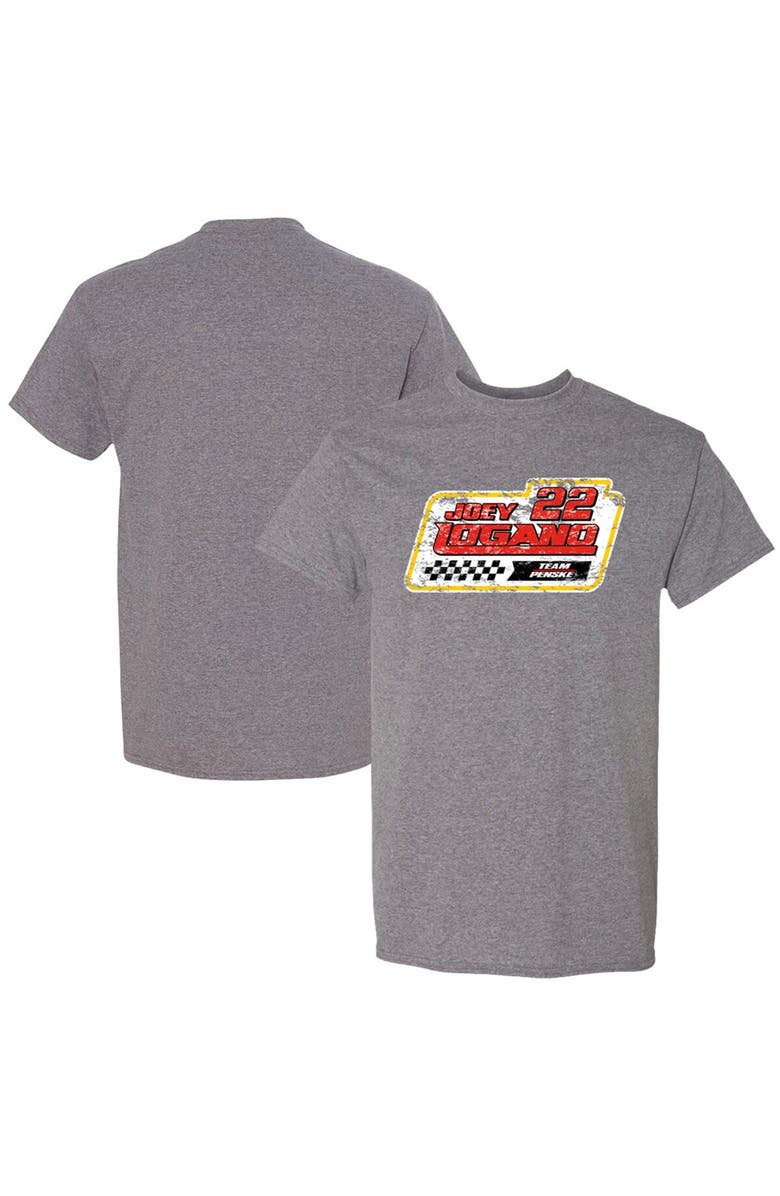 TEAM PENSKE Men's Team Penske Heathered Gray Joey Logano Lifestyle T-Shirt, Main, color, 