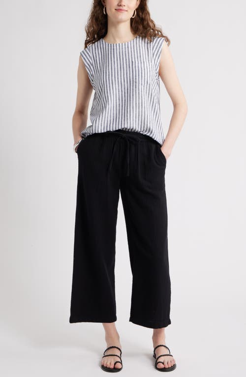 Caslonr Caslon(r) Drawstring Wide Leg Linen Blend Pants