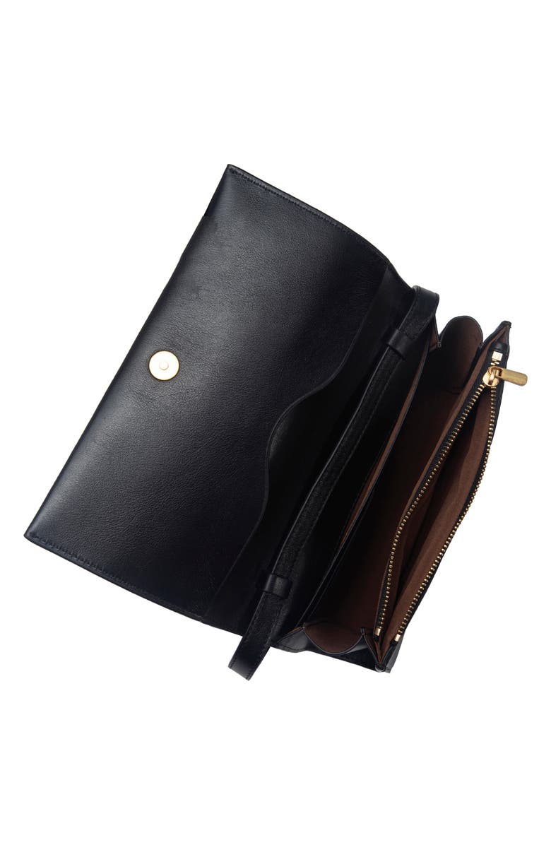 Vince Leather Crossbody Wallet, Alternate, color, Black