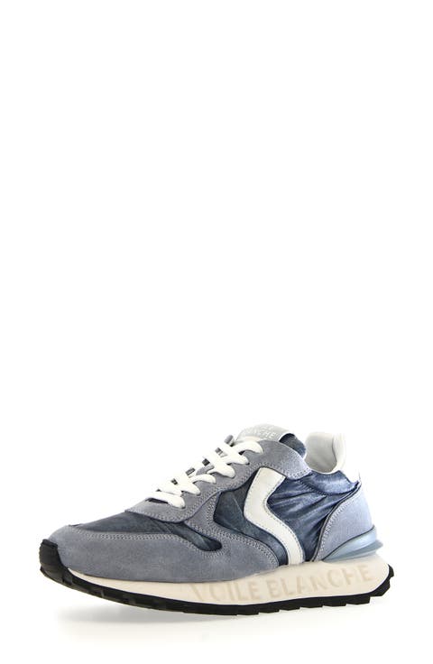 スニーカー VOILE BLANCHE Women Sneakers 20192661B24 Grey VOILE BLANCHE 🇮🇹 WOMEN'S GREY LEATHER & WOOL COMFORT