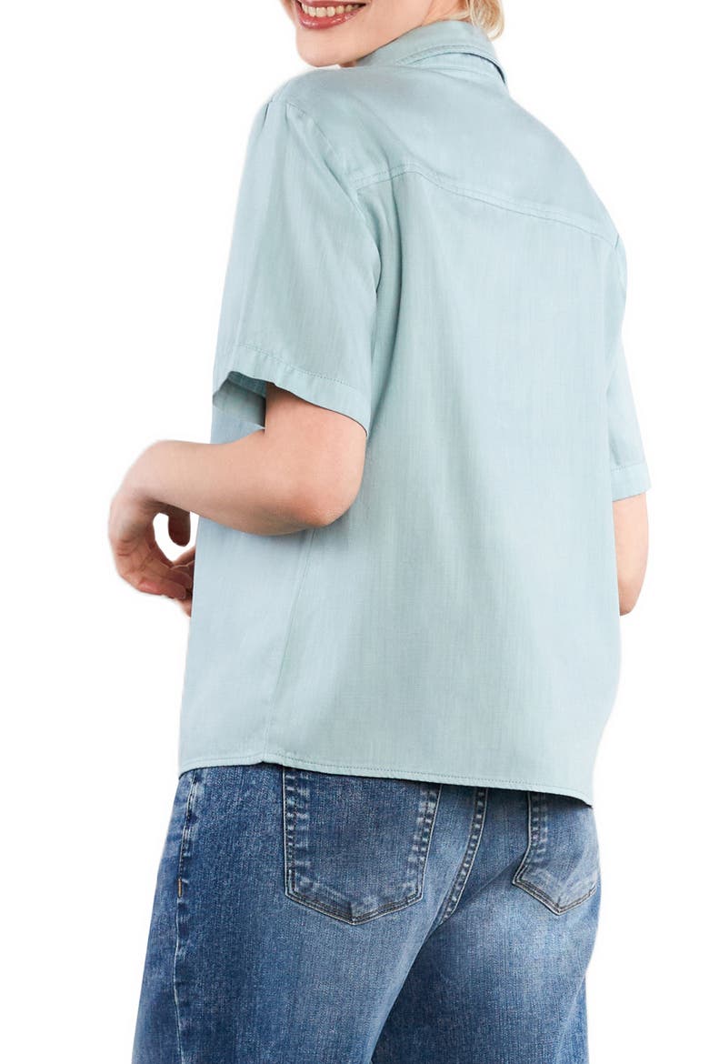 Flow Button-Up Shirt, Alternate, color, SEA BLUE