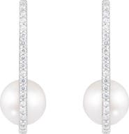 SPLENDID PEARLS Cultured Freshwater Pearl Hoop Earrings