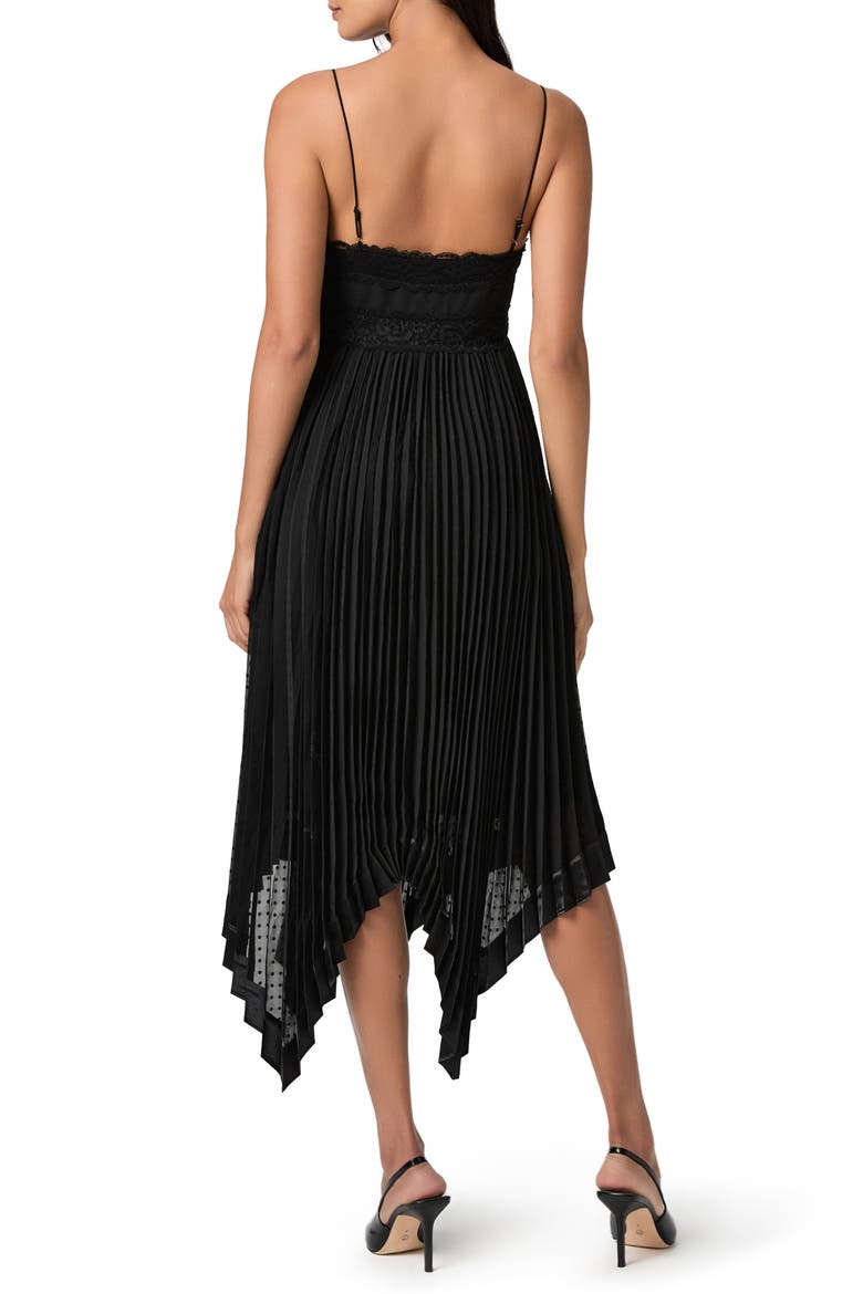 Alessandra Sleeveless Pleated Midi Dress, Alternate, color, BLACK
