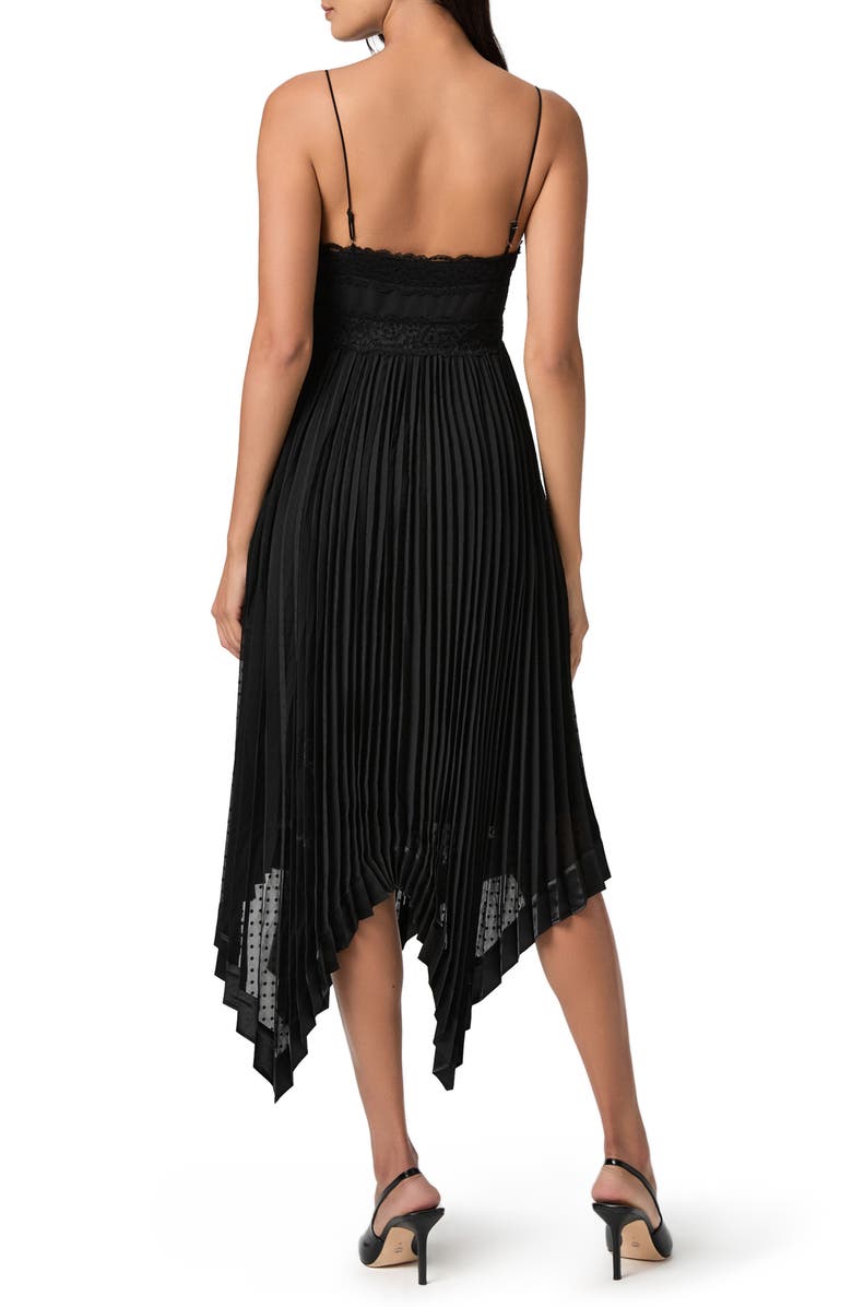PAIGE Alessandra Sleeveless Pleated Midi Dress, Alternate, color, Black