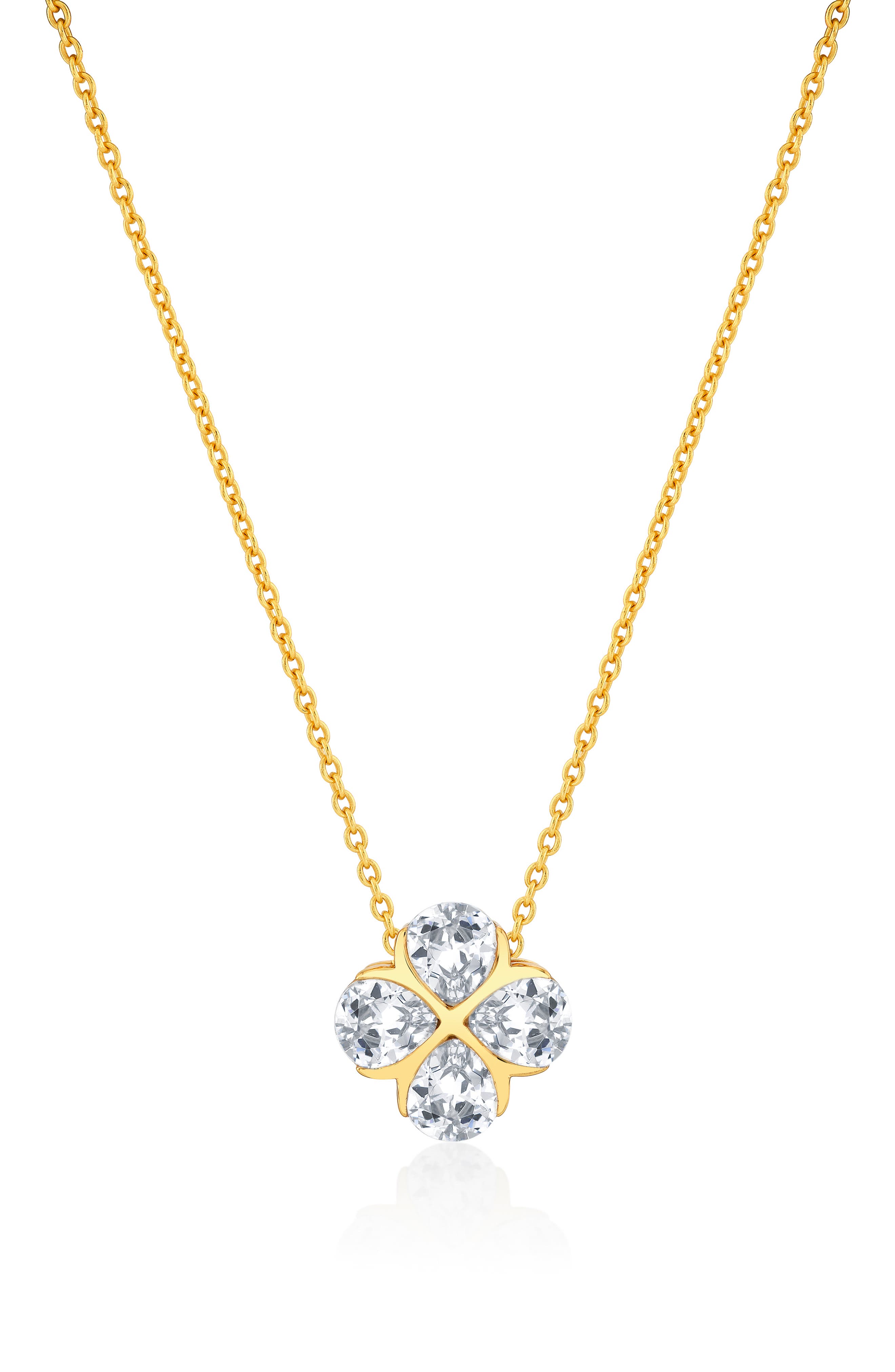 18KT YELLOW GOLD / CLEAR STONE