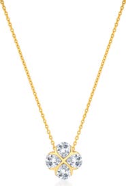 Crislu Four Stone Pendant Necklace
