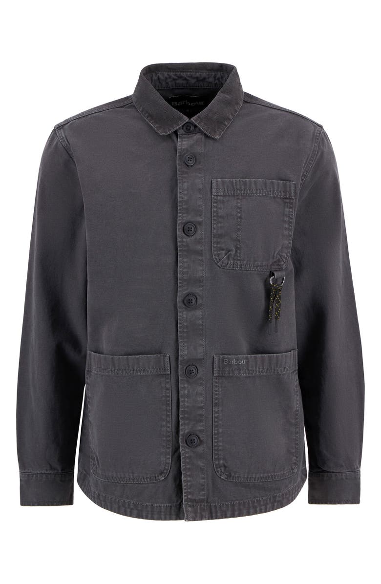 Barbour Bowland Cotton Canvas Chore Coat, Alternate, color, Black