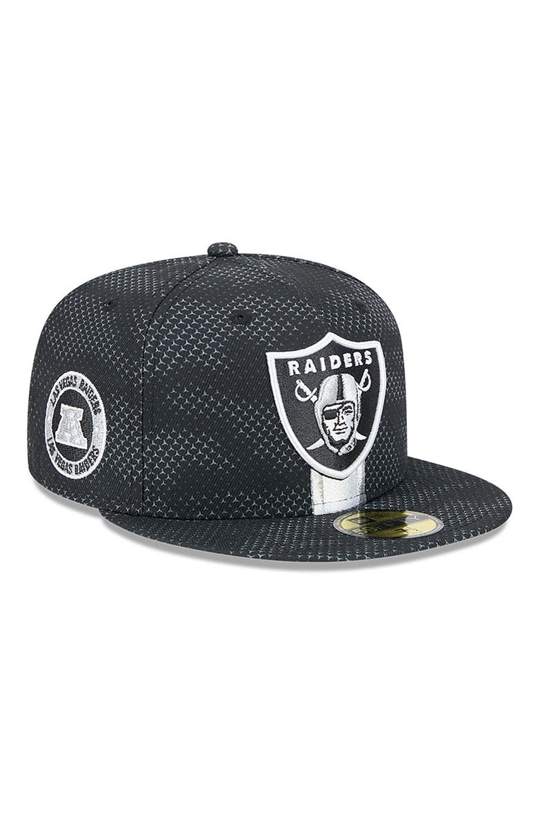 New Era Men's New Era  Black Las Vegas Raiders 2024 Sideline 59FIFTY Fitted Hat, Main, color, 