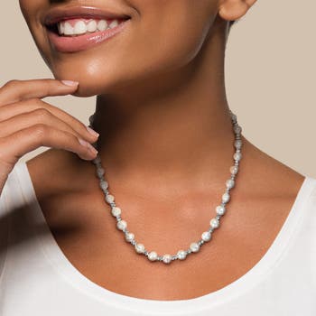 Cultured Freshwater Pearl Beaded Necklace & Bracelet Set