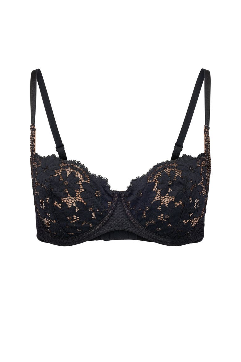 Roxanne Unlined Balconette Bra, Alternate, color, Black