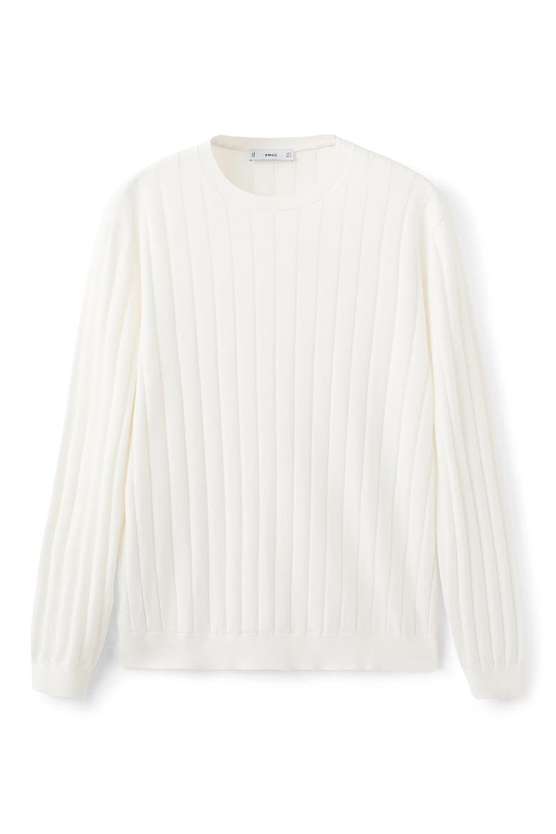 Rib Crewneck Sweater, Alternate, color, OFF WHITE