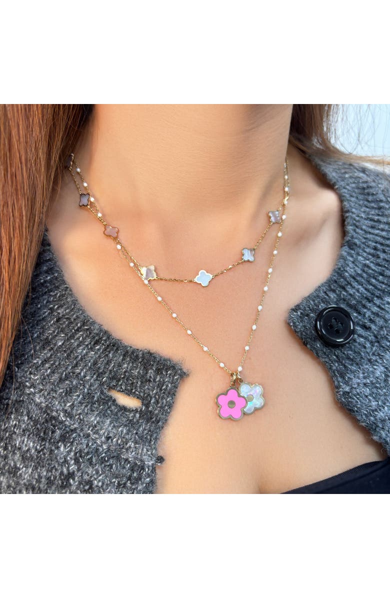 The Lovery Fine Jewelry Bubblegum Pink Cherry Blossom Charm, Alternate, color, Bubblegum Pink