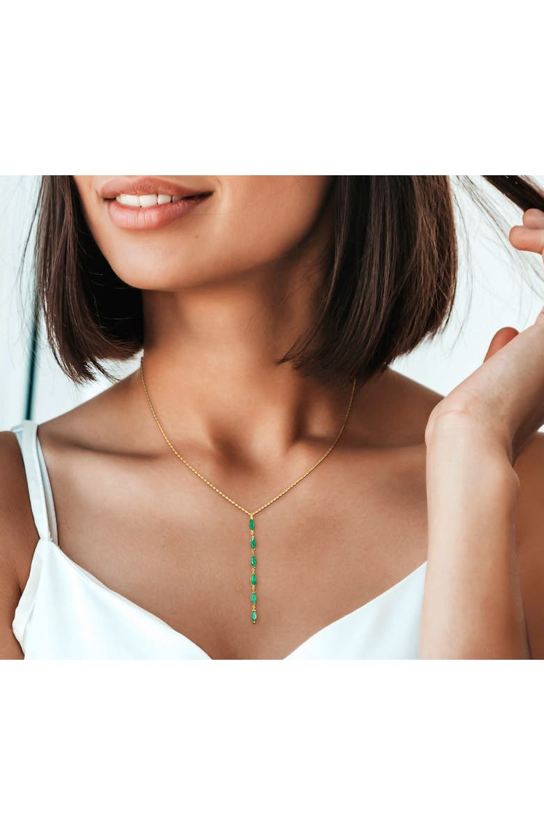 Julianna B. Emerald Lariat Necklace 14k, Alternate, color,
