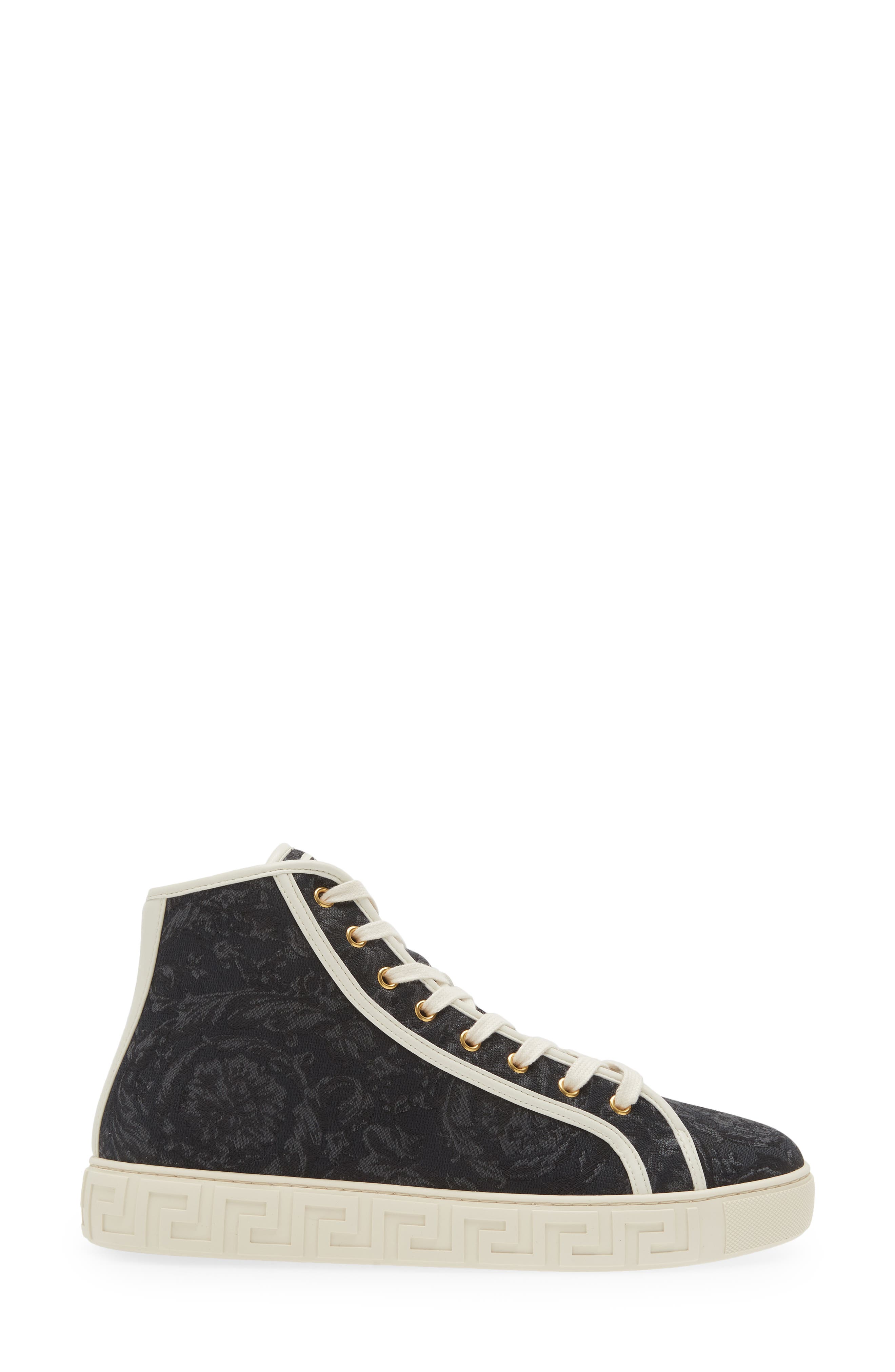 Versace Barocco Greca High Top Sneaker, Alternate, color, 