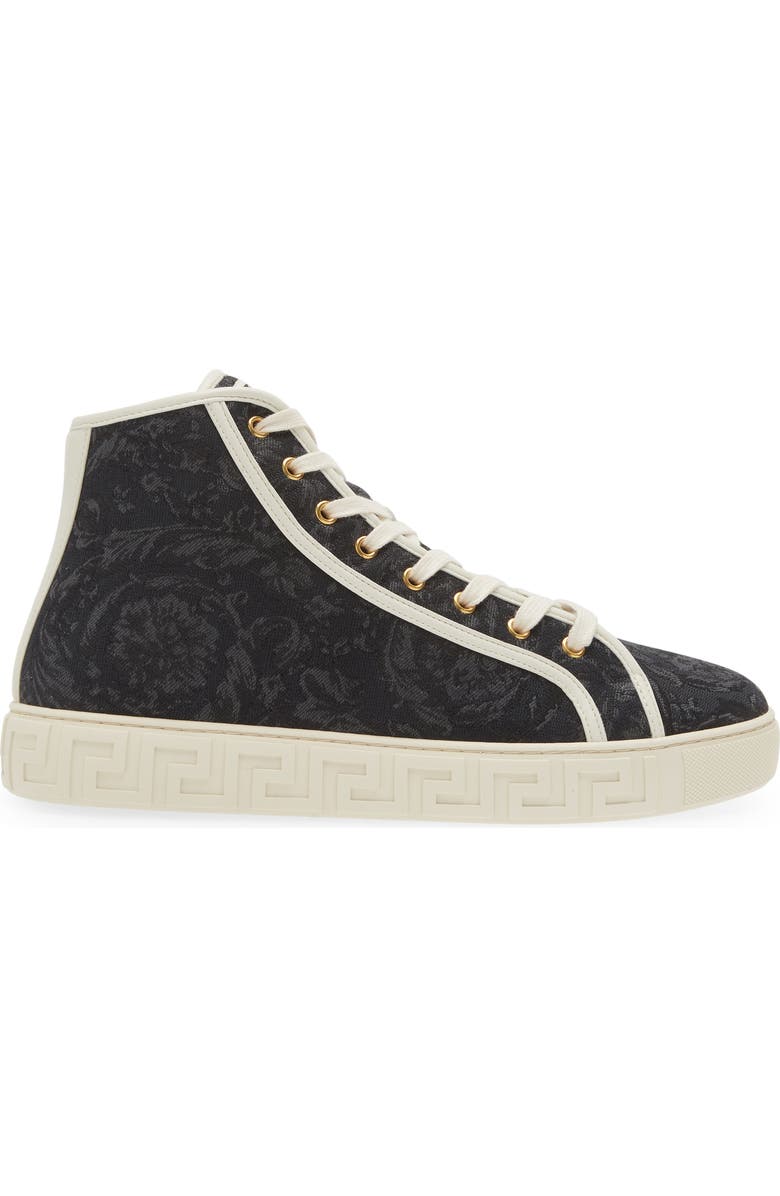Versace Barocco Greca High Top Sneaker, Alternate, color,