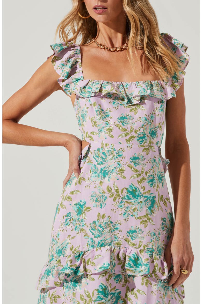 Lysette Floral Midi Sundress, Alternate, color, ORCHD GRN