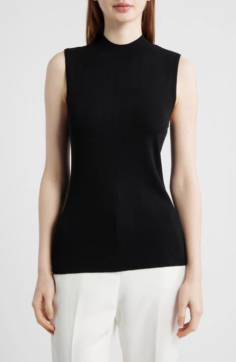 Sleeveless Mock Neck Sweater