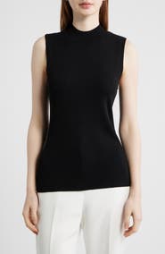 Tahari ASL Sleeveless Mock Neck Sweater