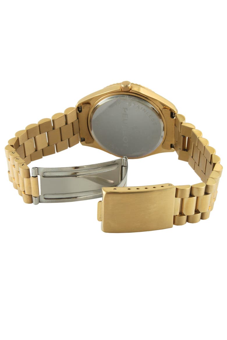 Luxury Fluted Bezel, Genuine Diamond Bracelet Watch - 40MM, Alternate, color, Champagne