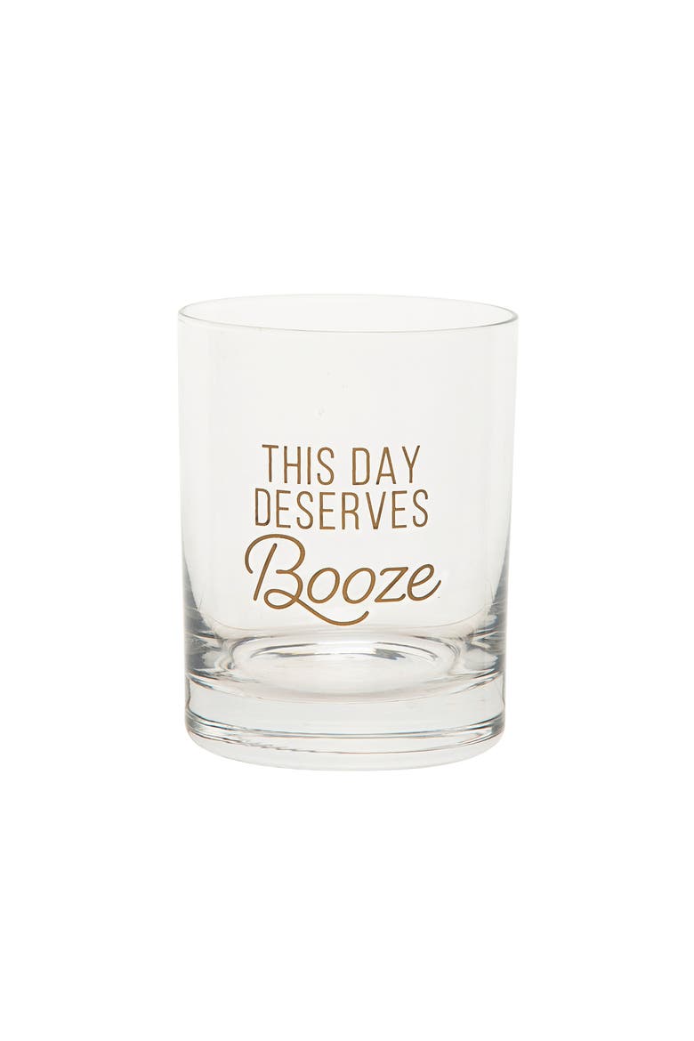 This Day Deserves booze Rocks Glass Clear 10 oz, Main, color, Clear